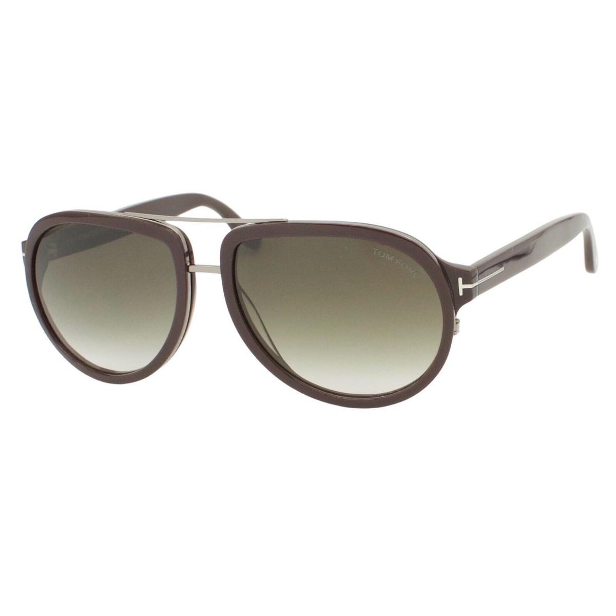 Tom Ford Geoffrey 779 48B Brown Silver Gradient Lens Men`s Sunglasses 58-16-140