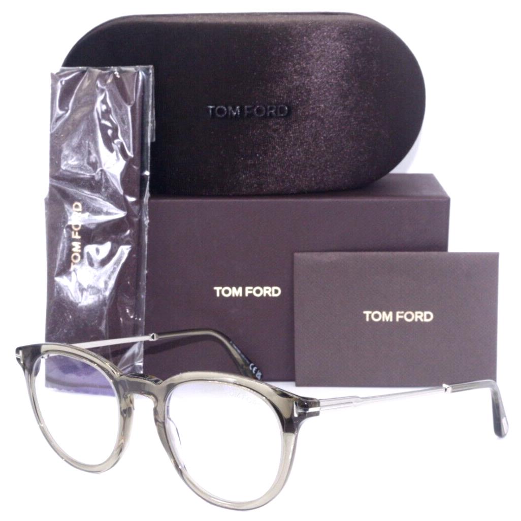 Tom Ford TF 5905-B 096 Transparent Grey Silver Eyeglasses 49-21