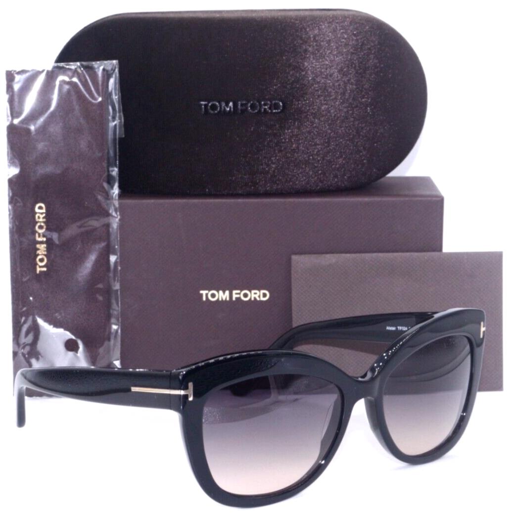 Tom Ford Alistair TF 524 01B Black W/ Grey Gradient Lenses Sunglasses 56-16