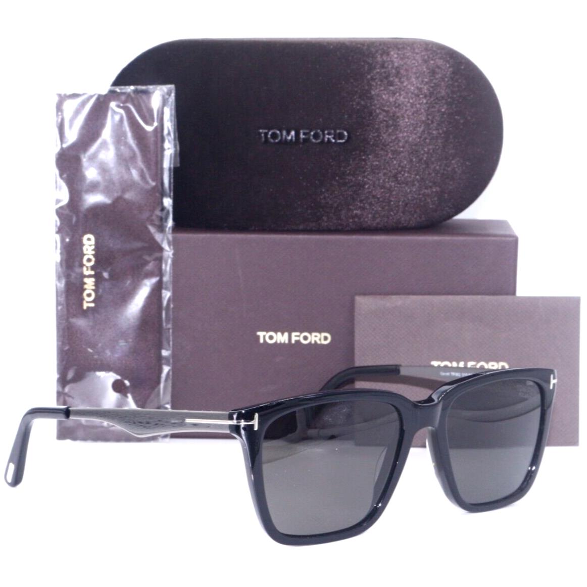 Tom Ford Garrett TF 862 01D Black W/ Grey Polarized Lenses Sunglasses 54-17