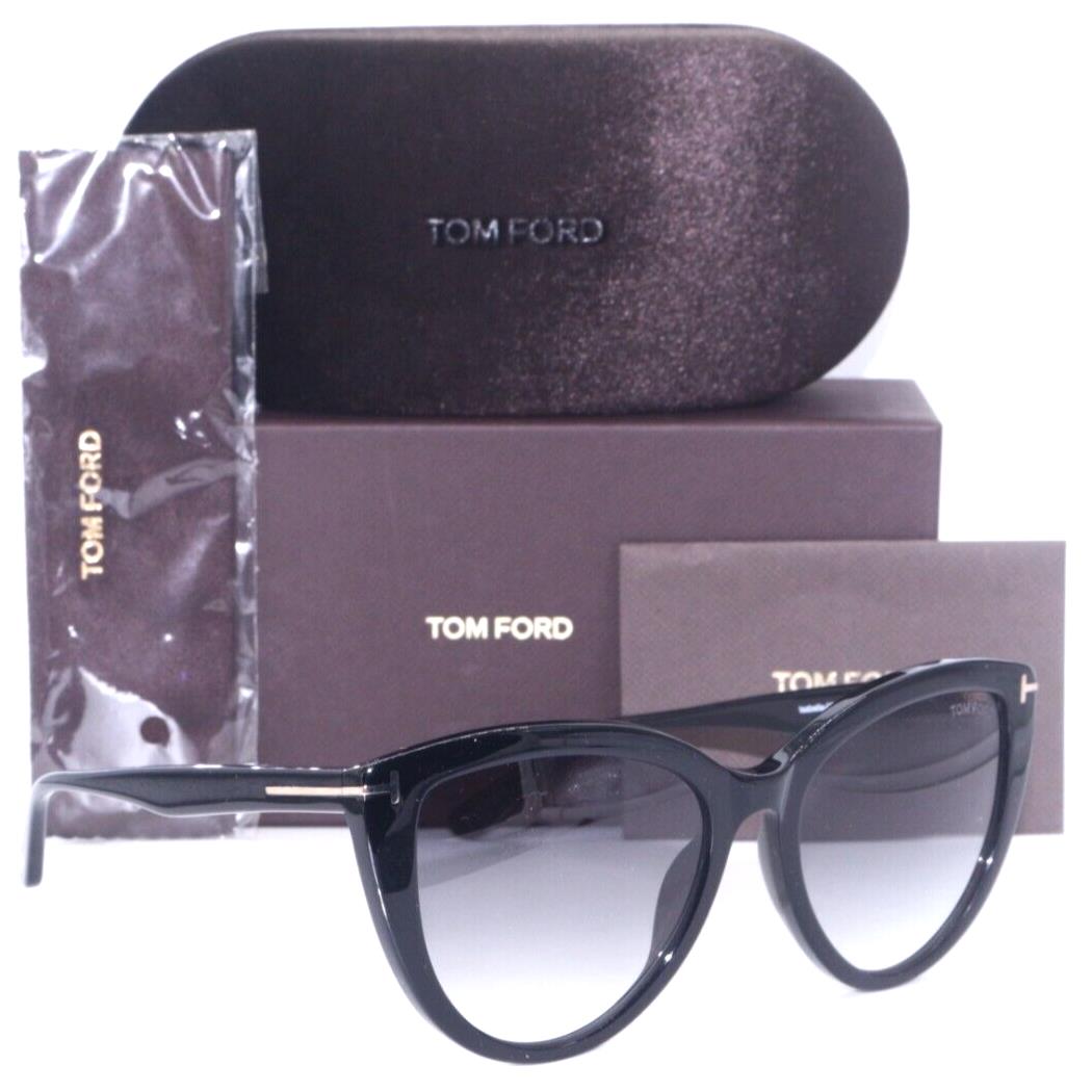 Tom Ford ISABELLA-02 TF 915 01B Black W/ Grey Gradient Lens Sunglasses 56-18