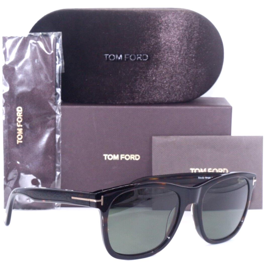 Tom Ford ERIC-02 TF 595 52N Havana W/ Green Lens Sunglasses 55-19