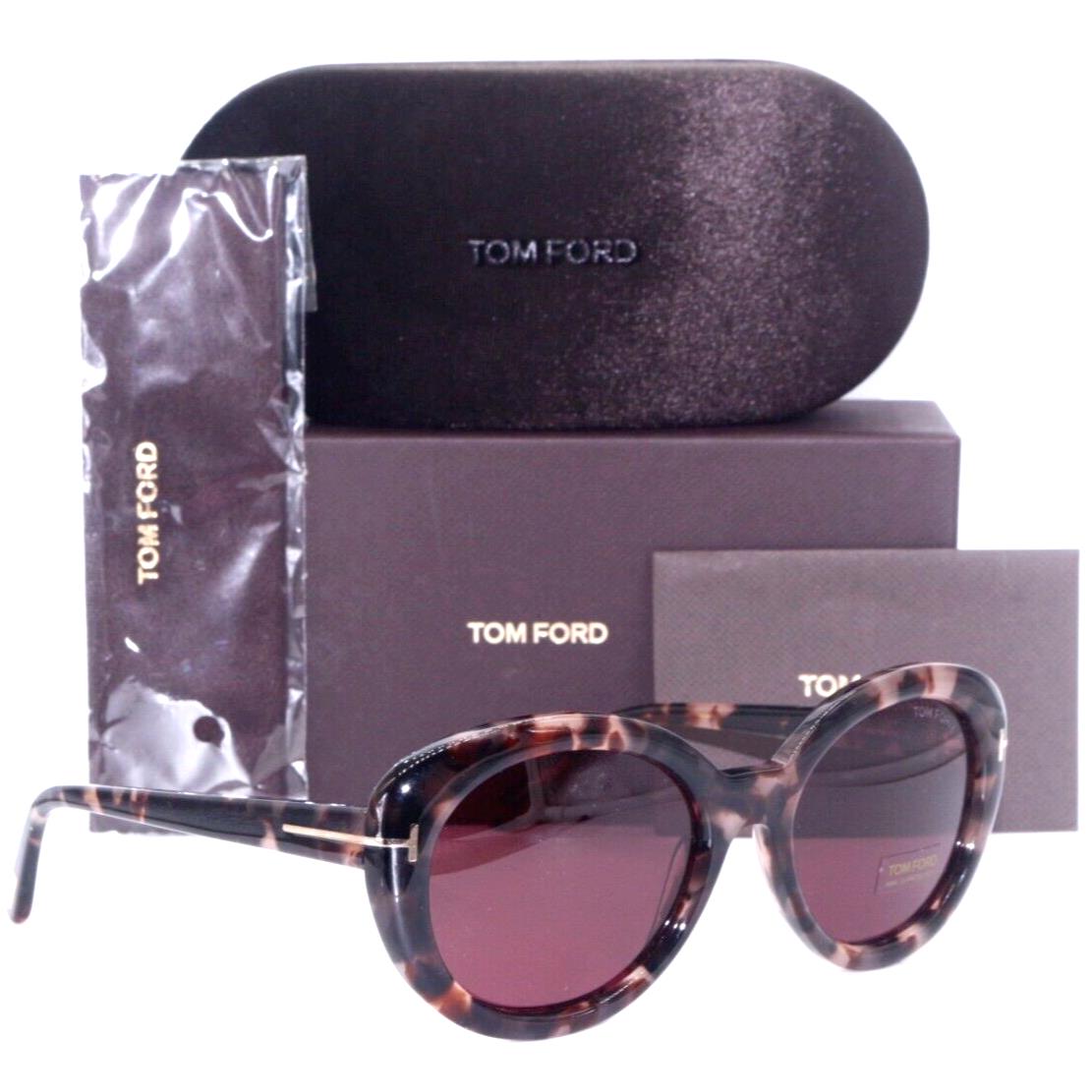 Tom Ford LILY-02 TF 1009 55Y Havana W/ Pink Lens Sunglasses 55-19
