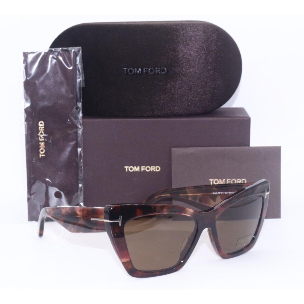 Tom Ford Wyatt TF 871 55J Havana Gold/brown Lens Sunglasses 56-15