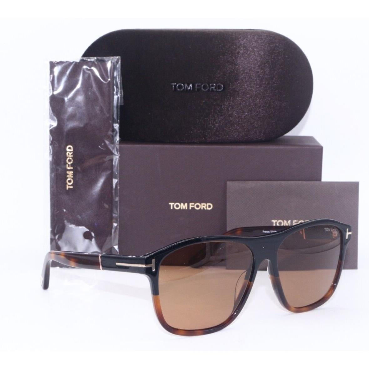 Tom Ford Frances TF 1081 05E Black Havana Fade W/brown Lens Sunglasses 58-15