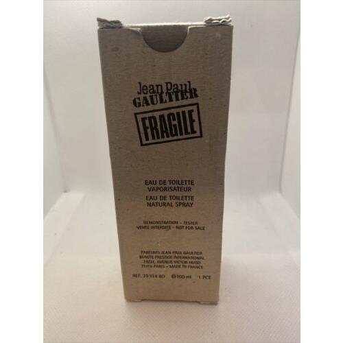 Fragile by Jean Paul Gaultier 3.3oz Perfume Women Eau de Toilette Tester Box