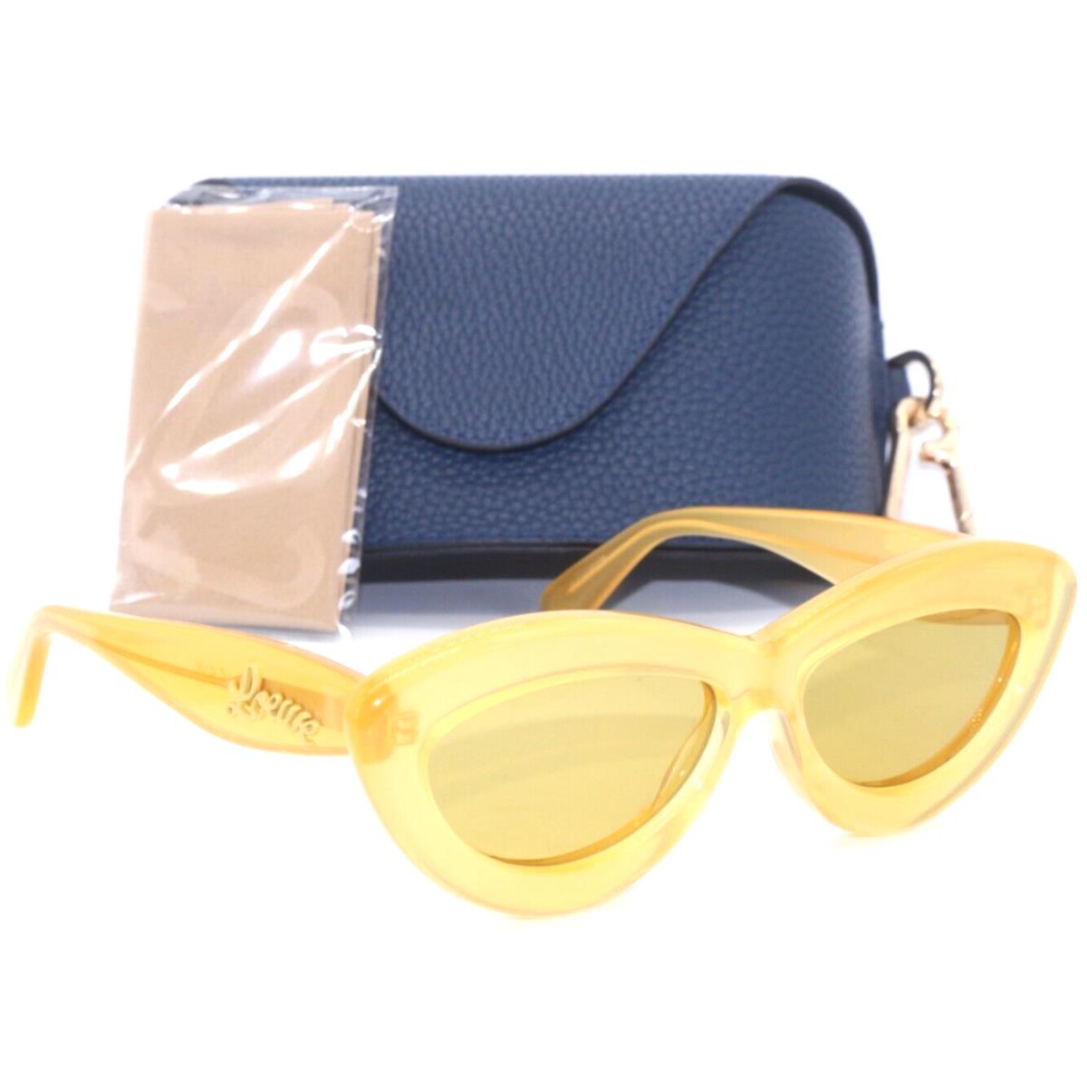 Loewe LW 40096I 39J Transparent Honey Gold W/yellow Lenses Sunglasses 54-14