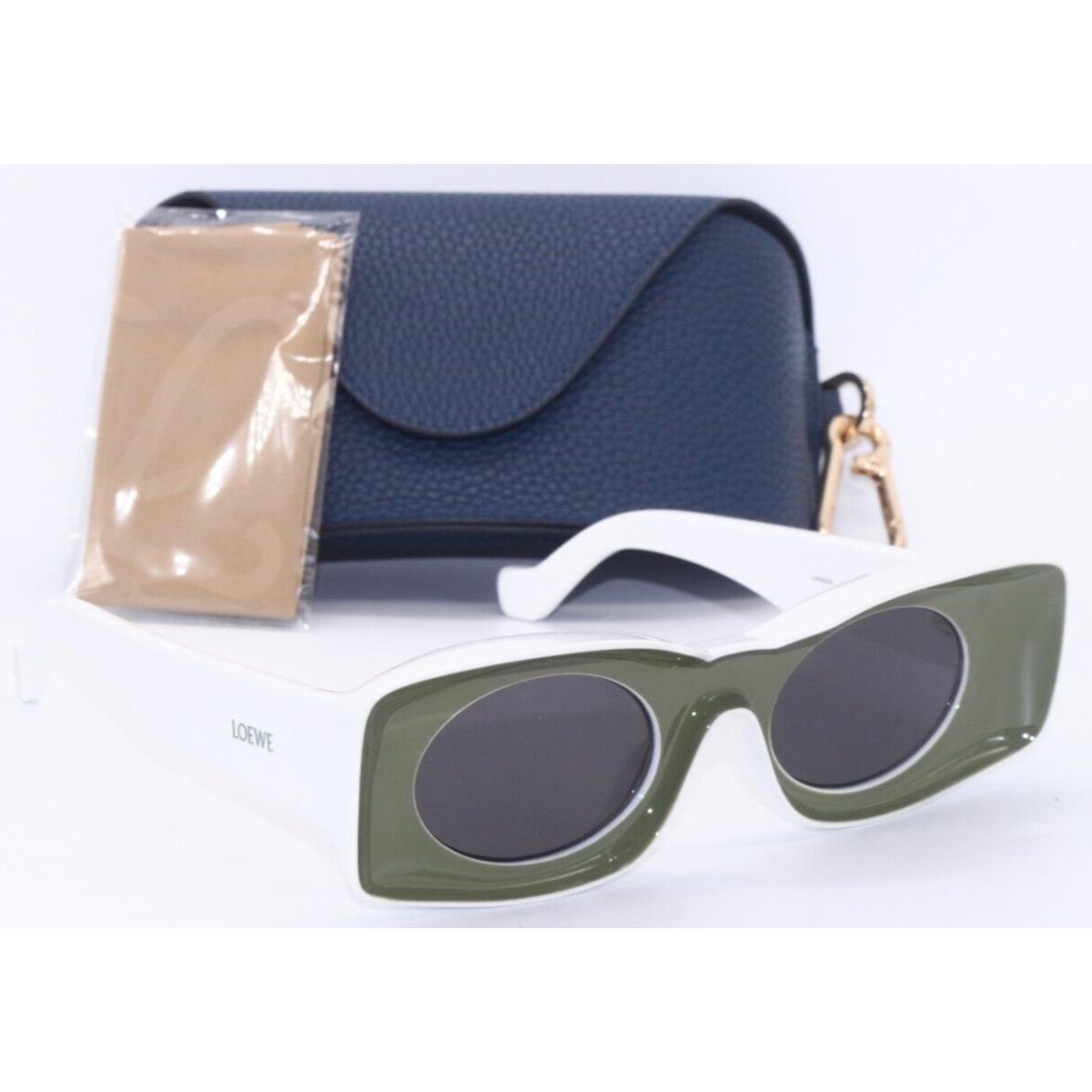 Loewe LW 40033I 96A Olive ON White with Grey Lens Sunglasses 49-23