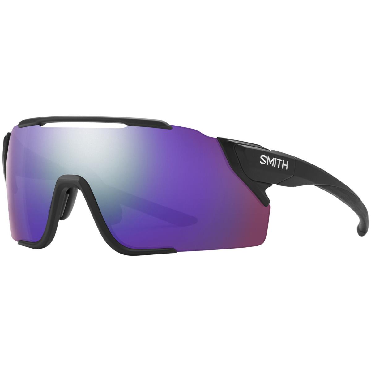 Smith Optics Attack Mag Mtb Men`s Shield Chromapop Sunglasses - 20229 Matte Black/Violet (900399DI)