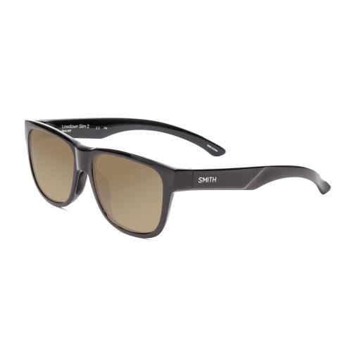 Smith Lowdown Slim 2 Unisex Polarized Sunglass 4 Option Classic Gloss Black 53mm Amber Brown Polar