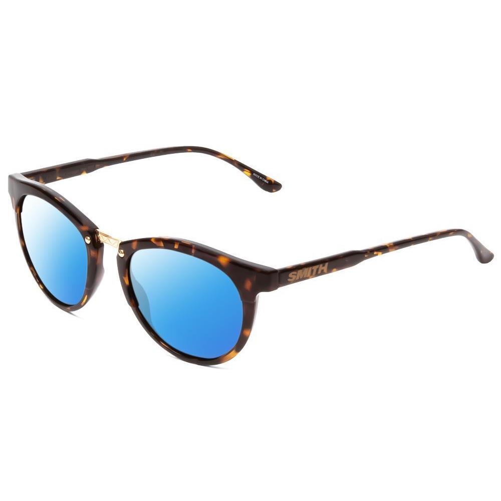 Smith Questa Ladies Round Polarized Sunglasses in Vintage Tortoise 50mm 4 Option Blue Mirror Polar