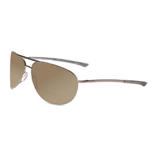 Smith Serpico 2 Polarize Bi-focal Sunglass 41 Option Gun Metal Silver Black 65mm Brown