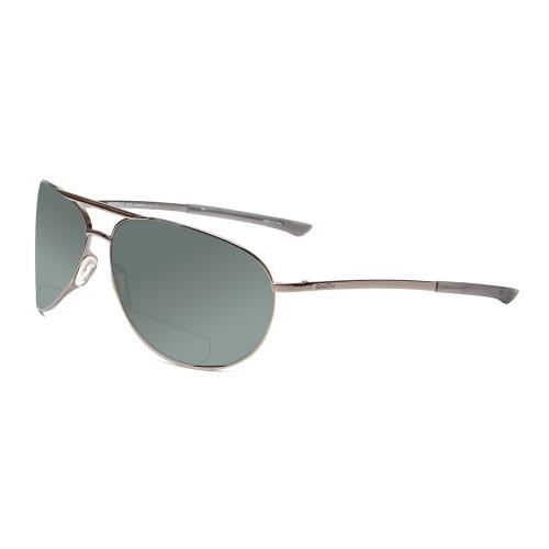 Smith Serpico 2 Polarize Bi-focal Sunglass 41 Option Gun Metal Silver Black 65mm Grey