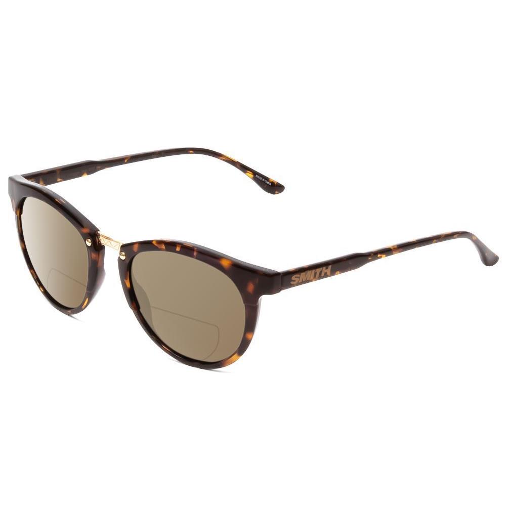 Smith Questa Ladies Round Polarized Bi-focal Sunglasses in Vintage Tortoise 50mm Brown