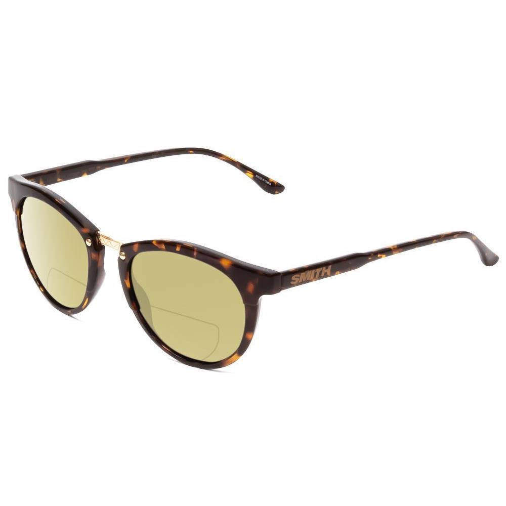 Smith Questa Ladies Round Polarized Bi-focal Sunglasses in Vintage Tortoise 50mm Yellow