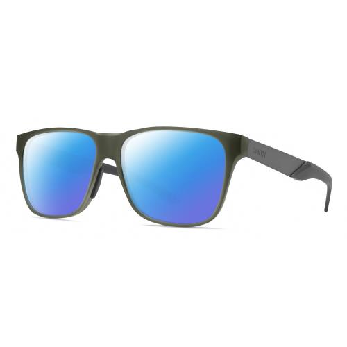 Smith Lowdown Steel Unisex Polarized Sunglasses Moss Crystal Green/gunmetal 56mm Blue Mirror Polar