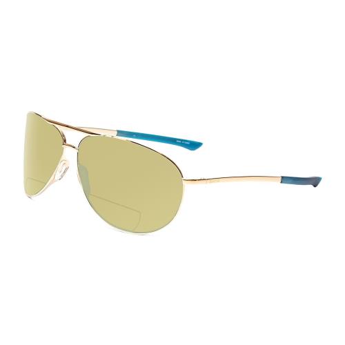 Smith Serpico 2 Unisex Polarize Bi-focal Sunglasses Power Gold 65mm Yellow