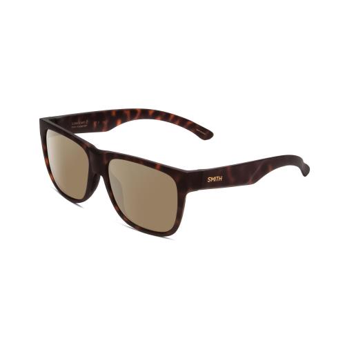 Smith Lowdown 2 Unisex Polarized Sunglasses in Tortoise Brown Gold 55mm 4 Option Amber Brown Polar