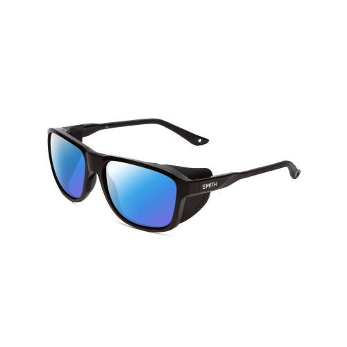 Smith Embark Unisex Wrap Polarized Sunglasses in Gloss Matte Black 58mm 4 Option Blue Mirror Polar