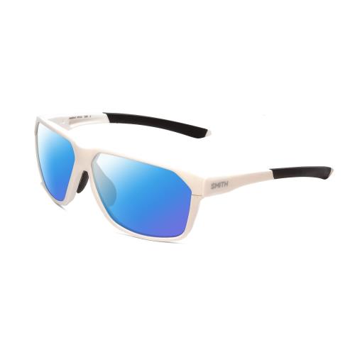 Smith Leadout Pivlock Unisex Square Polarized Sunglasses in White 63mm 4 Options Blue Mirror Polar