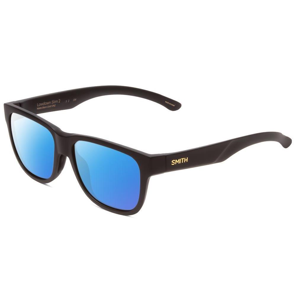 Smith Lowdown Slim 2 Classic Polarized Sunglasses Matte Black Gold 53mm 4 Option Blue Mirror Polar