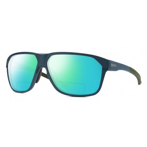 Smith Leadout Pivlock Unisex Polarized Bifocal Sunglasses Green Blue Grey 63mm Green Mirror