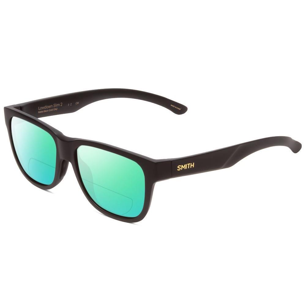 Smith Lowdown Slim 2 Polarized Bi-focal Sunglasses in Black Gold 53mm 41 Options Green Mirror