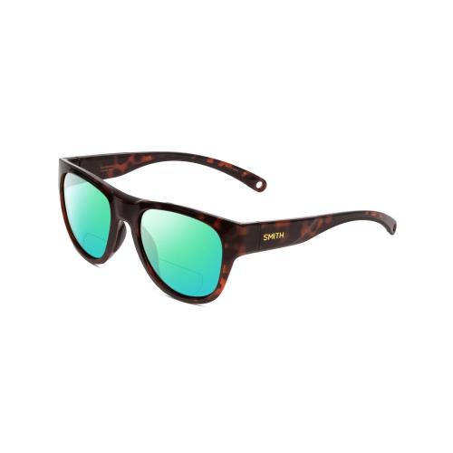 Smith Rockaway Women Cateye Polarized Bi-focal Sunglasses in Tortoise Brown 52mm Green Mirror