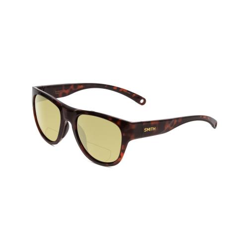 Smith Rockaway Women Cateye Polarized Bi-focal Sunglasses in Tortoise Brown 52mm Yellow