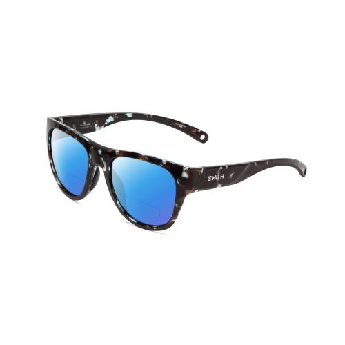 Smith Rockaway Women Polarized Bi-focal Sunglasses Sky Tortoise 52 mm 41 Options Blue Mirror