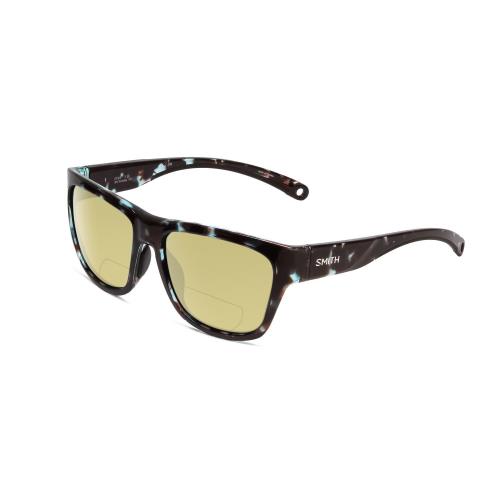 Smith Joya Women Polarized Bi-focal Sunglasses in Sky Tortoise Marble Brown 56mm Yellow