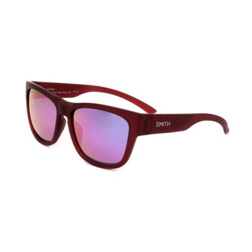 Smith Ember-lpa Cat Eye Sunglasses in Red/polarized Chromapop Green Mirror 56 mm - Frame: Multicolor, Lens: Multicolor