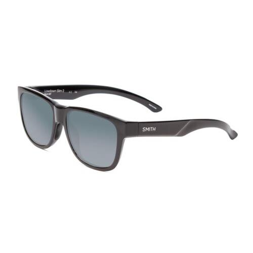 Smith Lowdown Slim 2 Unisex Classic Sunglasses Gloss Black Polarized Grey 53mm