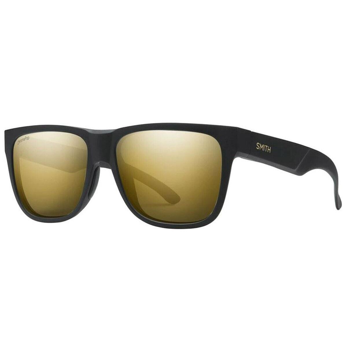 Smith Lowdown 2 Sunglasses Matte Black Gold Polarized Black Gold Lens