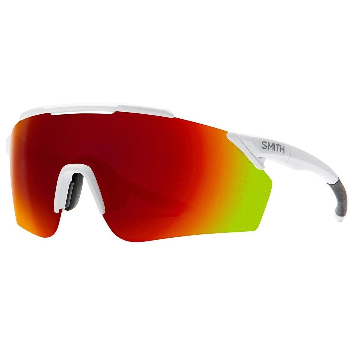 Smith Ruckus Sunglasses Matte White Chromapop Red Mirror Lens 2022