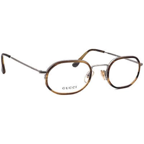 Gucci Vintage Eyeglasses GG 1366 4HM Brown Horn/gunmetal Square Italy 49 23 140