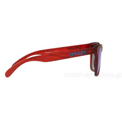 Oakley sunglasses Frogskins - Frame: Matte Red Woodgraine, Lens: Blue 1
