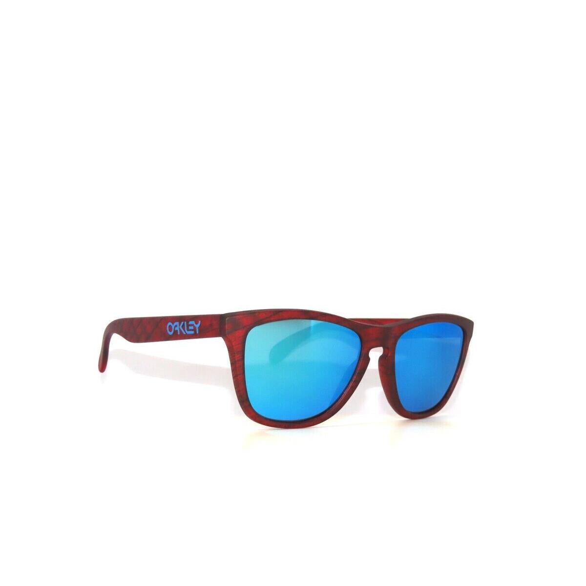 Oakley sunglasses Frogskins - Frame: Matte Red Woodgraine, Lens: Blue 2