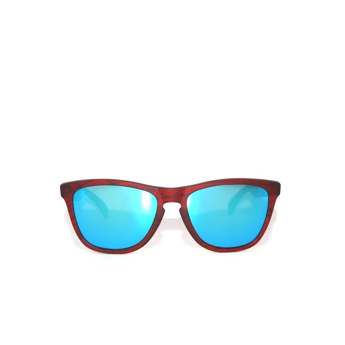Oakley sunglasses Frogskins - Frame: Matte Red Woodgraine, Lens: Blue 3