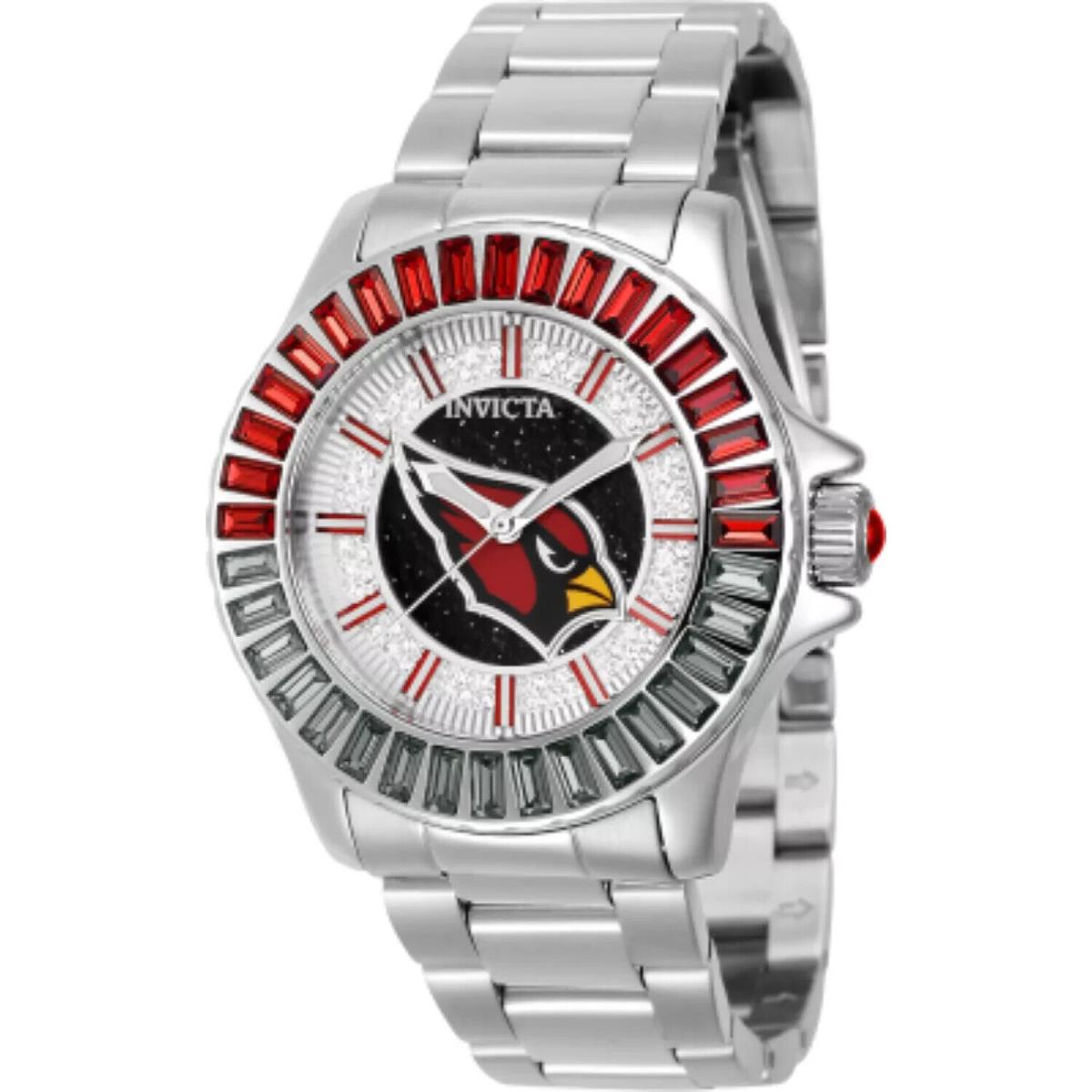 Invicta Nfl Arizona Cardinals Women`s 38mm Crystal Accent Quartz Watch 42676