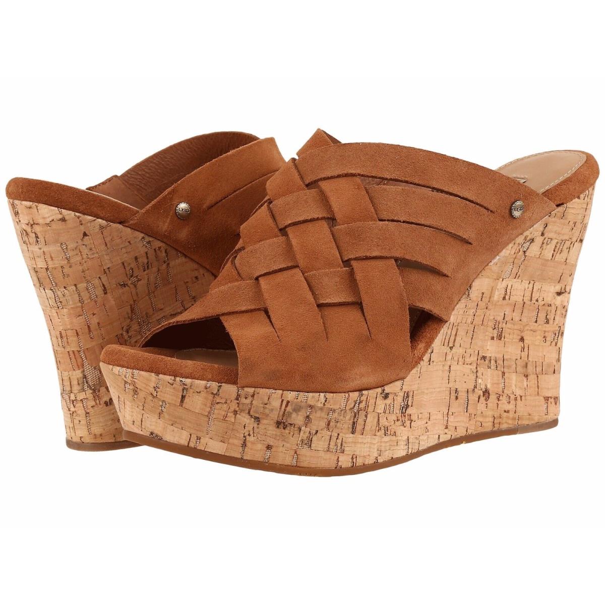 Women`s Ugg Marta High Wedge Sandals 1015079 Sizes 7-11 Chestnut