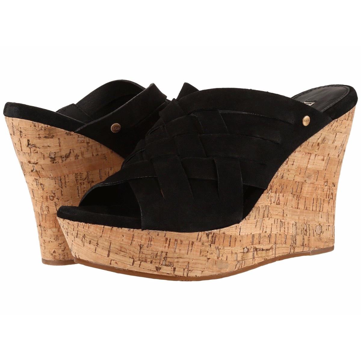 Women`s Ugg Marta High Wedge Sandals 1015079 Size 9.5 Black