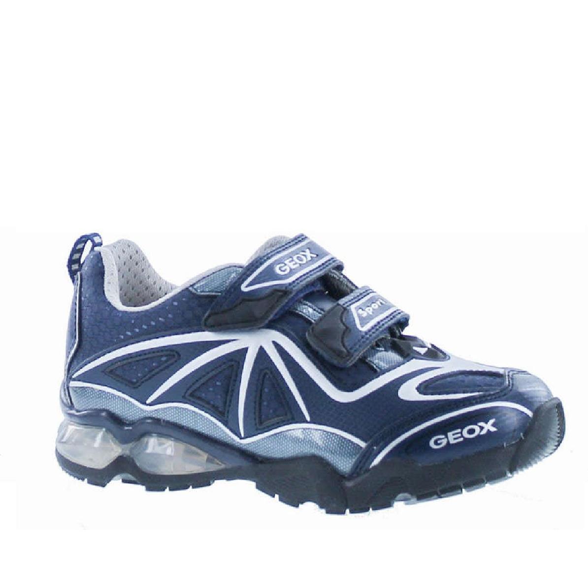 Geox Boys Eclipse Breatheable Fashion Light Up Sneakers Navy/Silver