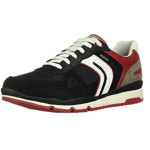 Geox Men`s U Sandford B Abx A Low Top Fashion Sneakers Color Options Black/Red