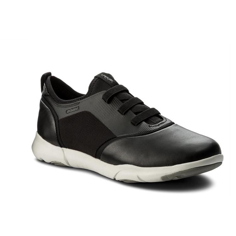 Geox Men`s U Nebula Black Leather Sneakers S B U825AB 08511 C9999