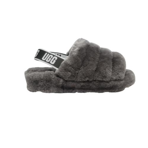 Ugg Women`s Fluff Yeah Slide Slipper - Charcoal US 6 - Uggs - Gray