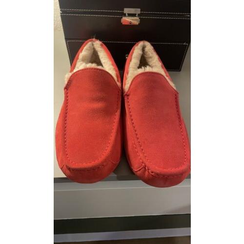 Ugg Ascot 110110 Samba Red Suede Men`s Casual Slippers Men`s Size 7