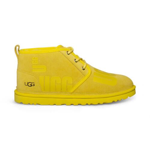 Ugg Neumel Scatter Graphic Canary Suede Sheepskin Chukka Men`s Boots Size US 12