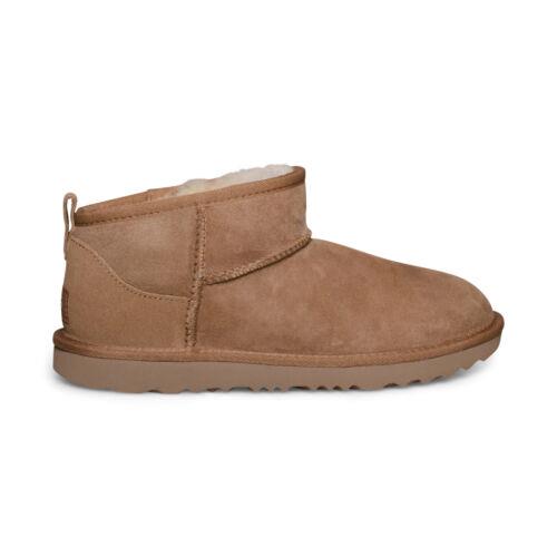 Ugg Classic Ultra Mini Chestnut Suede Fur Comfort Boots Youth 6 Fit`s Women`s 8