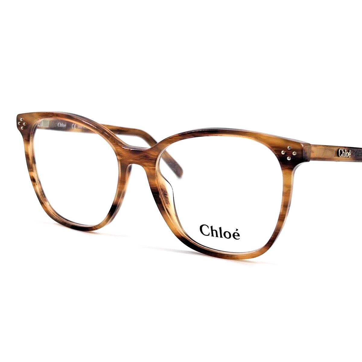 Chloe` CE2713 Women`s Plastic Eyeglass Frame 282 Striped Brown 54-16 Italy - 282 Striped Brown, Frame: Brown